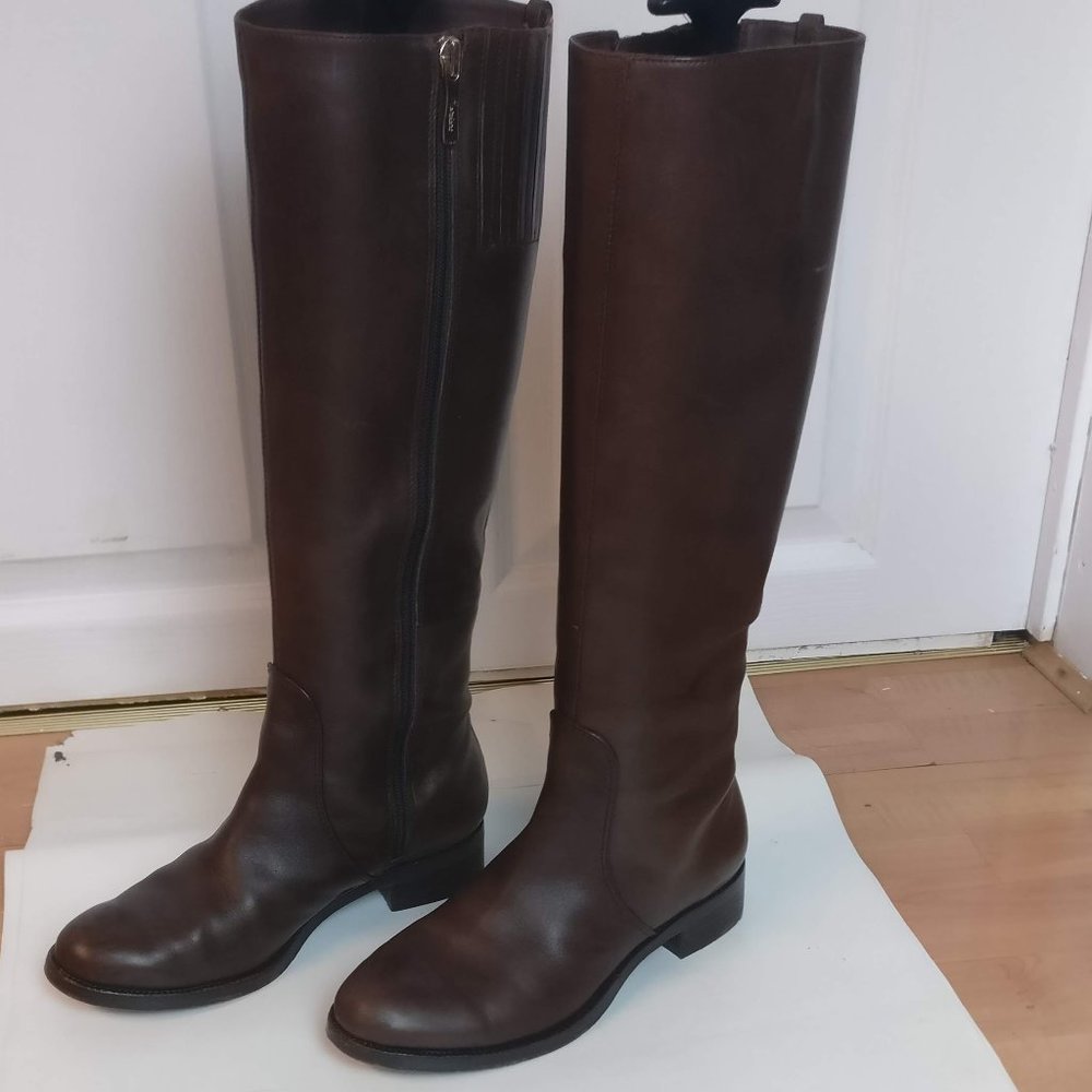 MARCIANO GUESS 100%LEATHER COUNTRY ENGLISHWOMAN TALL FULL ZIP RIDING BOOT 6